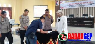 Polres Kampar Lakukan MoU dengan SPBU, Bengkel, PLN dan PDAM, Telkom